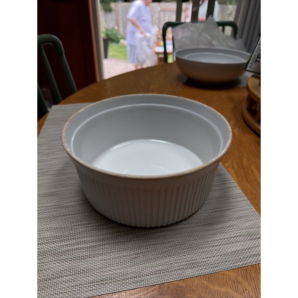 Vintage Apilco Porcelain France 8.5" Soufflé Dish Size 8